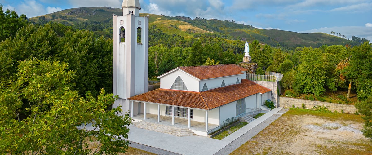 Exterior shot of Igreja do Imaculado Coracao de Maria, Ponte da Barca, Portugal