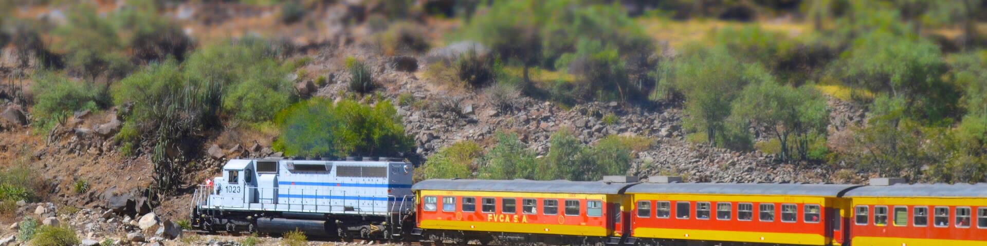The Ferrocarril Central between Lima and Huancayo, Peru. Crossing the Andes, this train is the 2nd highest train in the world.