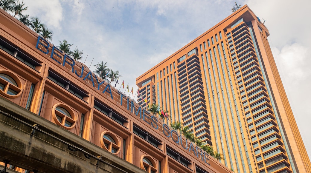 Bukit Bintang Plaza showing a skyscraper and signage