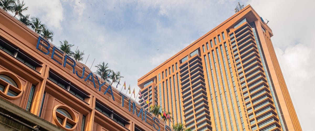 Bukit Bintang Plaza showing a skyscraper and signage