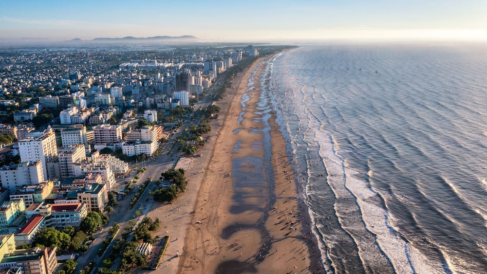 Sunrise on the coast of Sam Son, Thanh Hoa, Vietnam