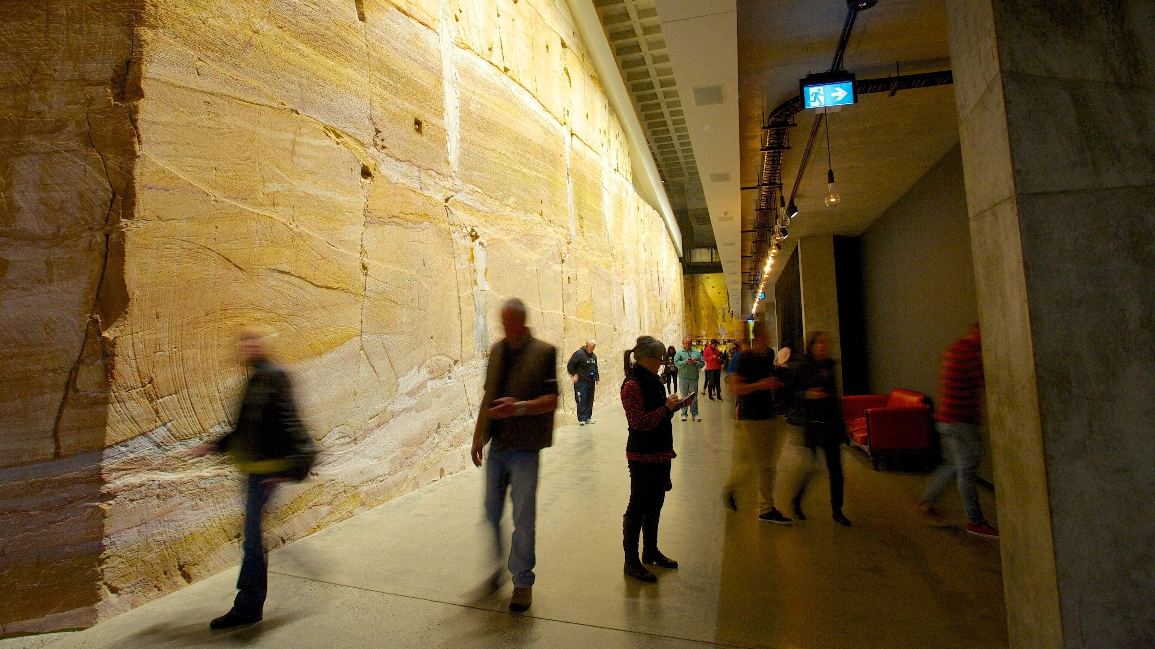 Museum of Old and New Art featuring interior views as well as a large group of people