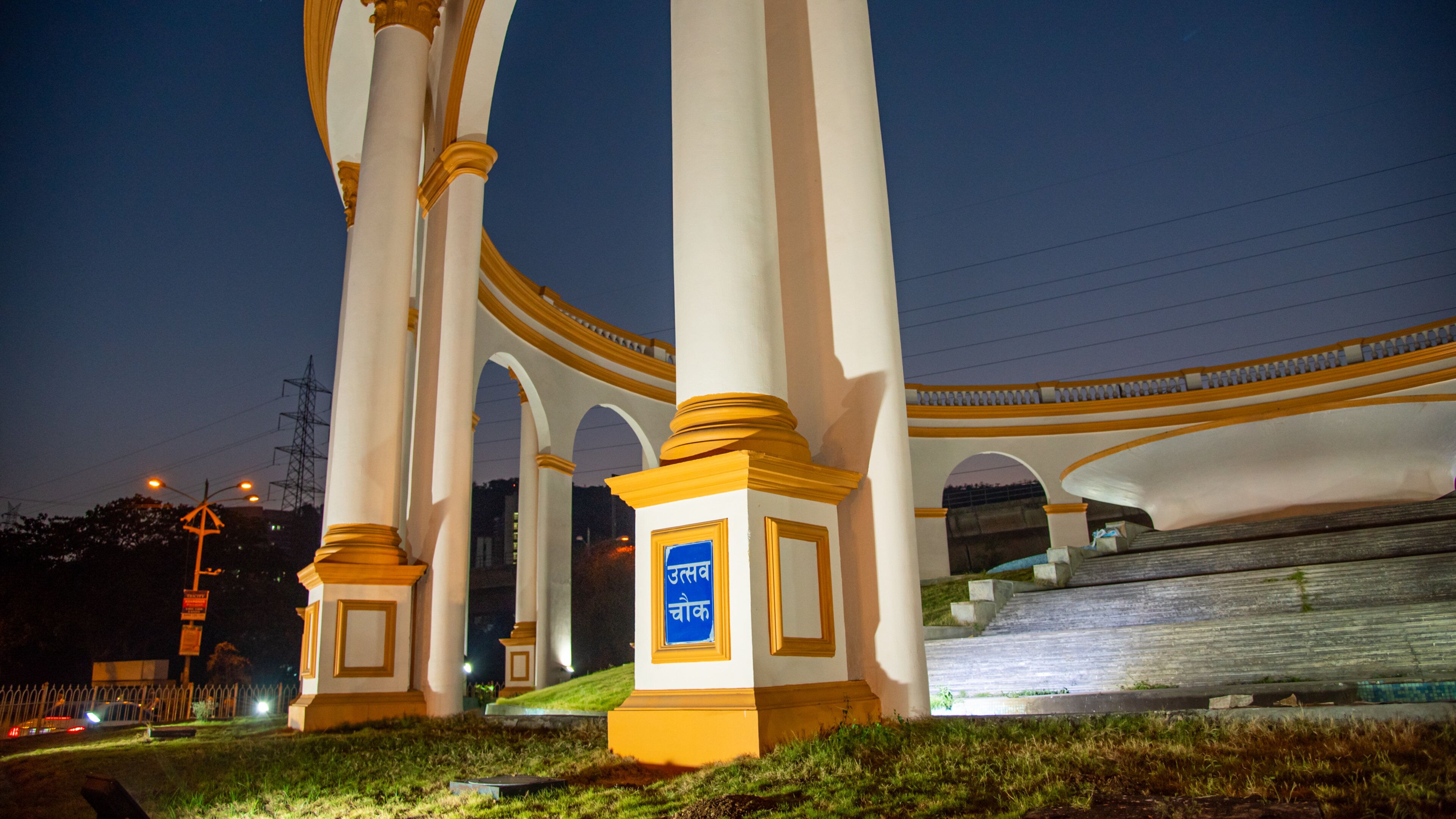 Utsav Chowk featuring night scenes and heritage elements
