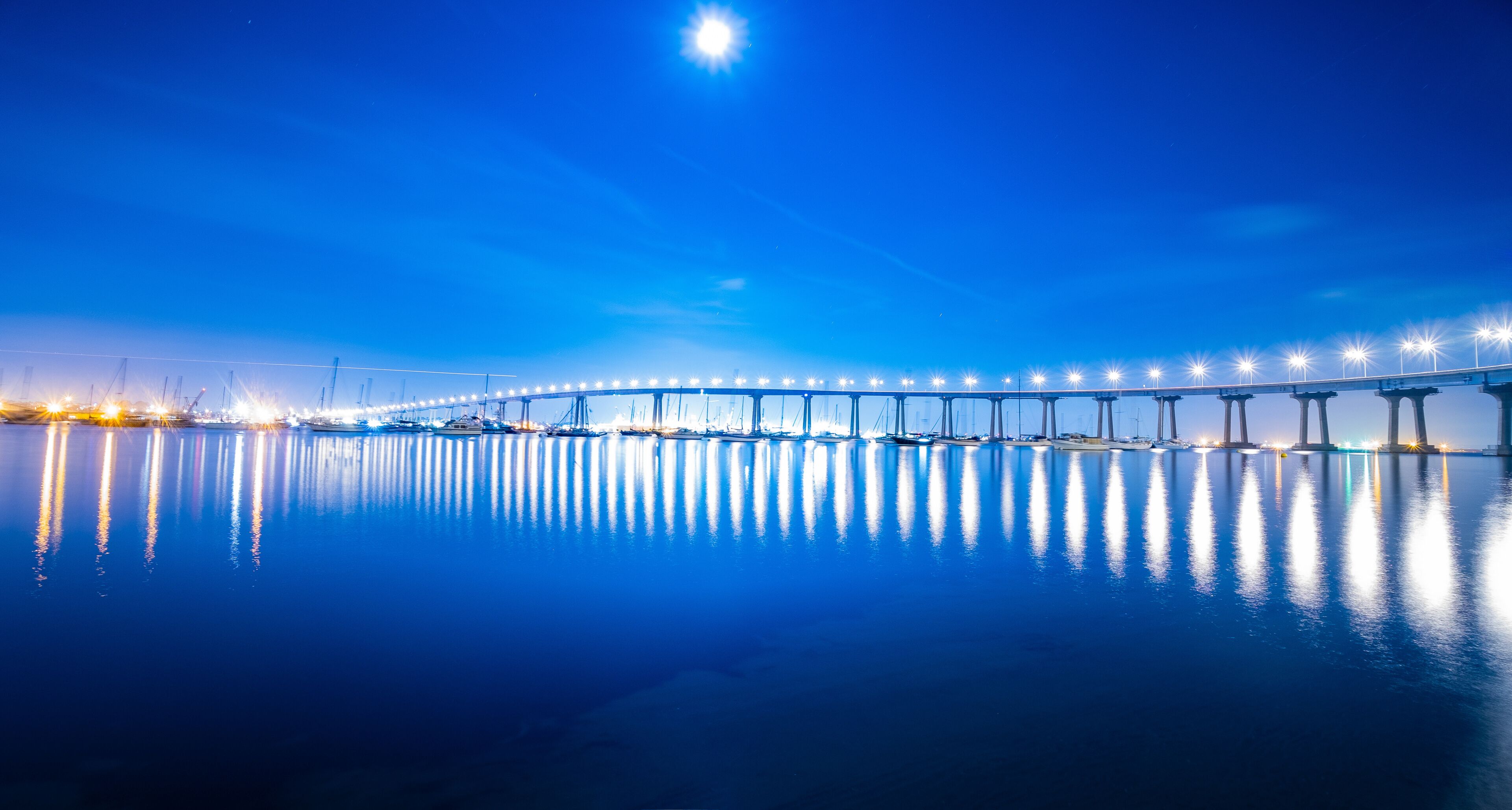 Coronado Bridge at Dusk view of Coronado Bridge, San Diego, California, USA.