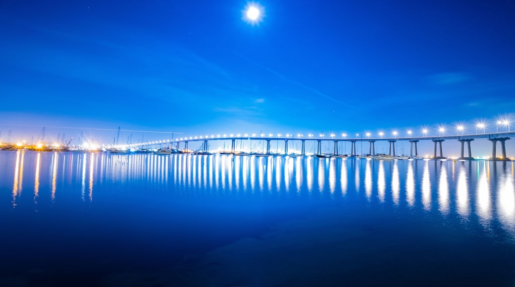 Coronado Bridge at Dusk view of Coronado Bridge, San Diego, California, USA.