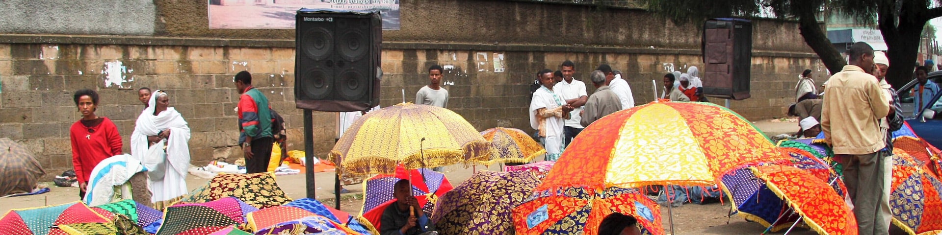 Outside the St. George Church in Addis on festival day a large number of vendors are selling colorful umbrellas.
#LifeAtExpedia