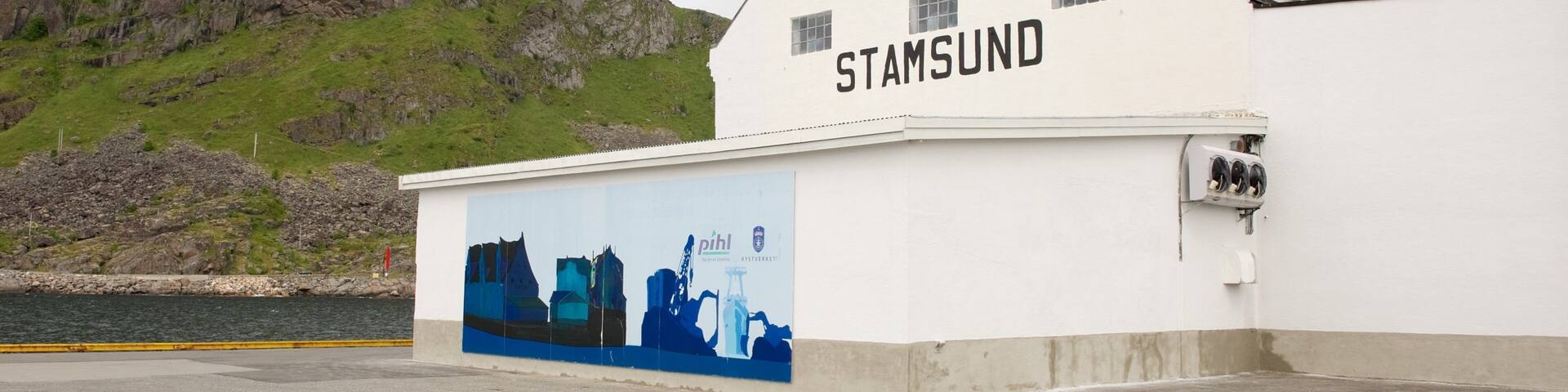Hurtigruten Ferry Terminal Stamsund showing signage