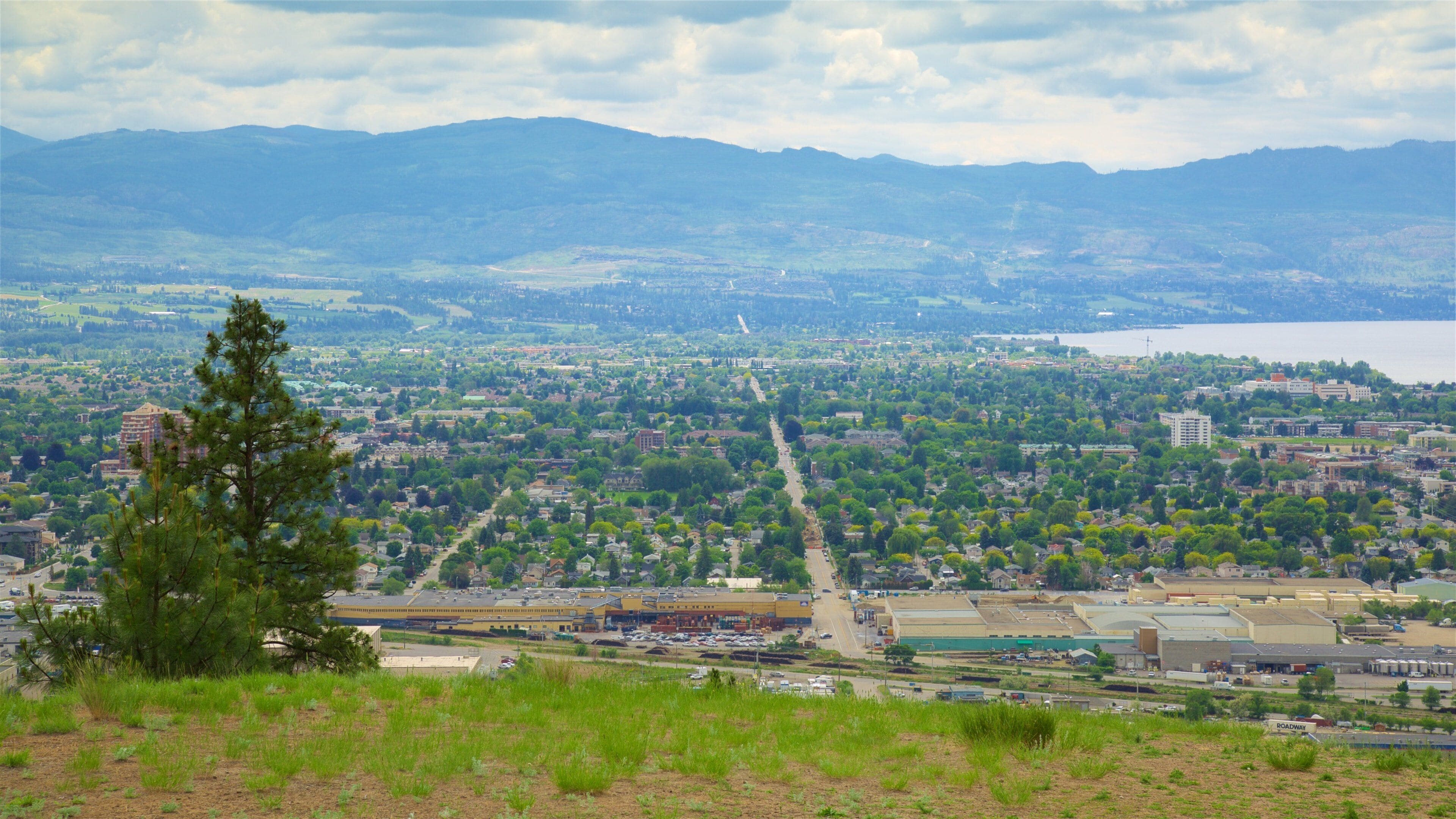 Parque Knox Mountain ofreciendo situaciones tranquilas, vistas panorámicas y un pueblo