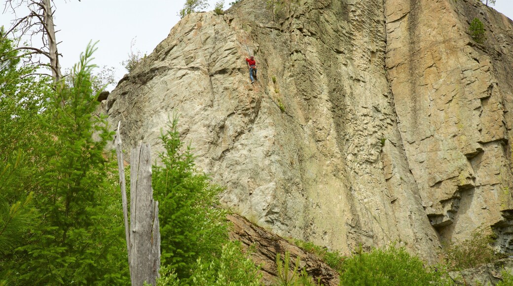 Skaha Bluffs Provinspark som viser bjerge og klatring