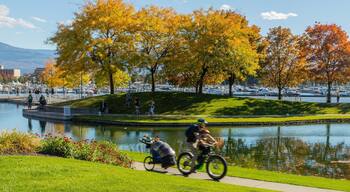 Waterfront Park which includes a pond, cycling and a park