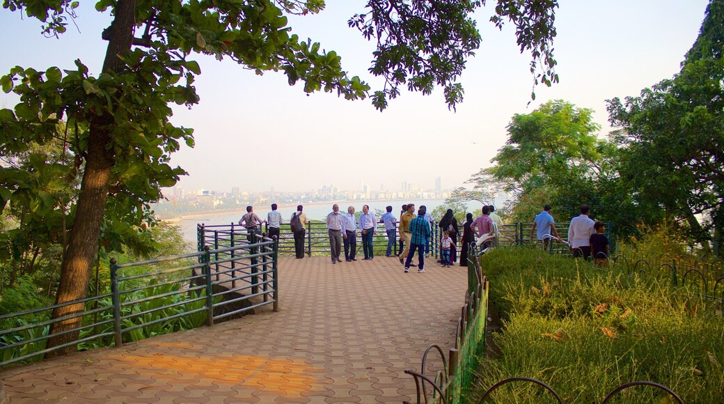 Kamala Nehru Park showing views as well as a large group of people