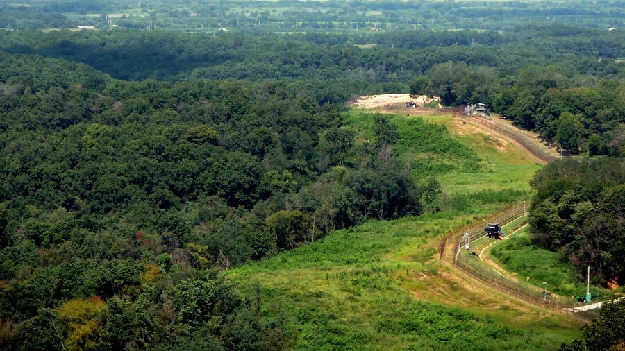 #LifeAtExpediaGroup Perhaps one of the worlds toughest and most defended borders between North and South Korea. North Korea is in the distance with the huge tower being just a flagpole to be bigger then the South Korean one. The buildings are all empty and just built for show... at least that is what we are told...