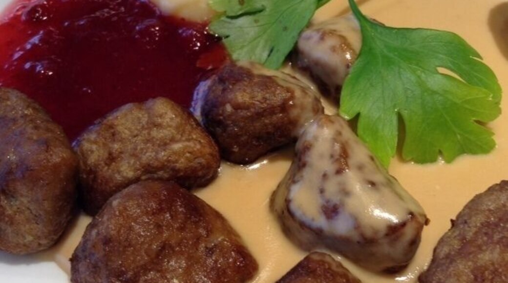 IKEA Swedish meatballs. Their trademark dish (at IKEA's hometown).