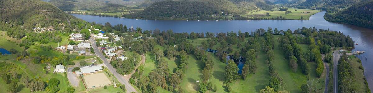 The New South Wales town of Wisemans ferry on the banks of the Hawkesbury river.