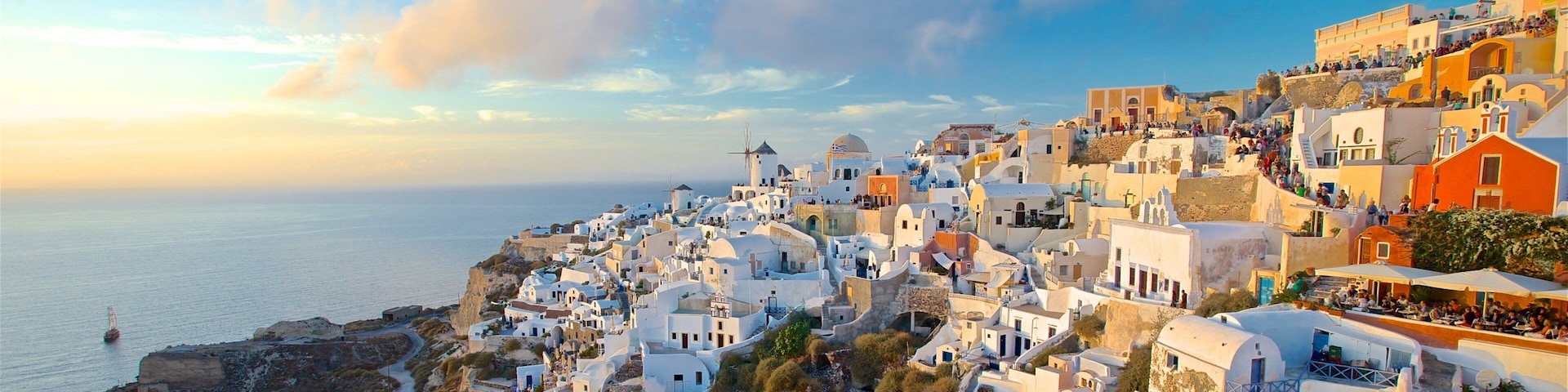 Greece showing general coastal views, a coastal town and a sunset