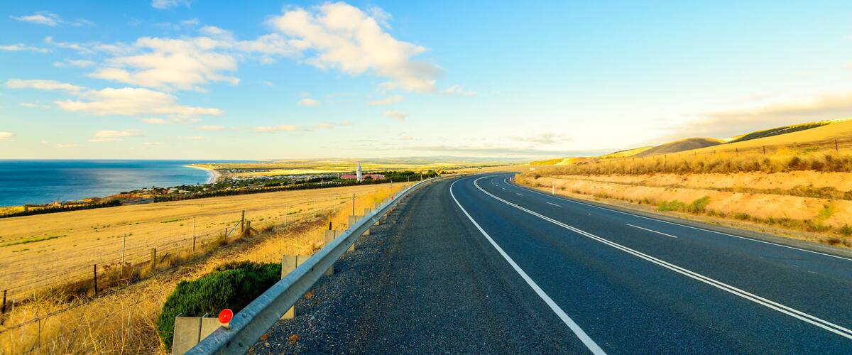Panoramic landscape viewed from Sellicks Hill, South Australia