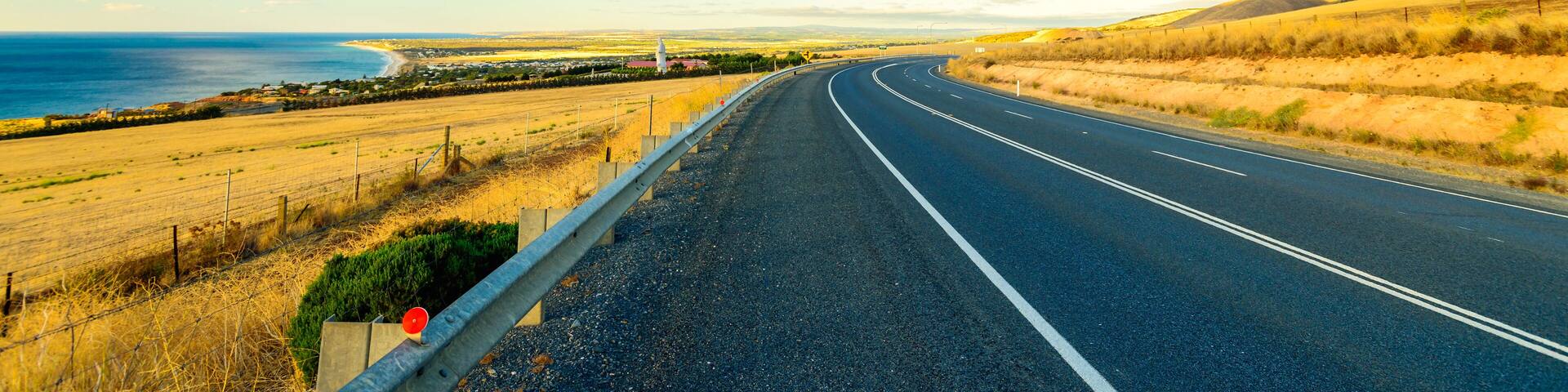 Panoramic landscape viewed from Sellicks Hill, South Australia