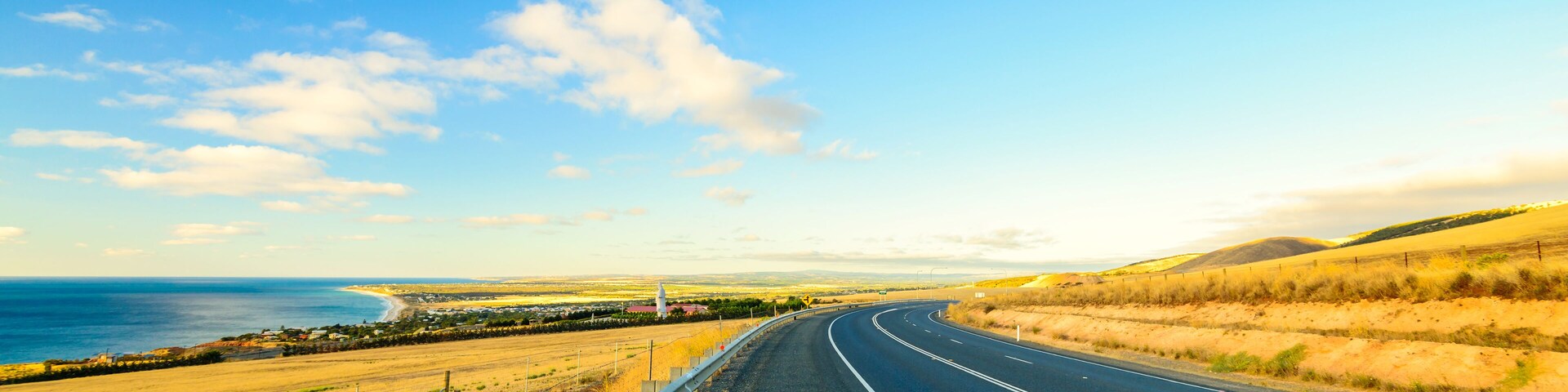 Panoramic landscape viewed from Sellicks Hill, South Australia