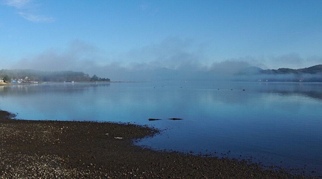 At Lake Yamanaka in Yamanakako, Yamanashi prefecture, Japan