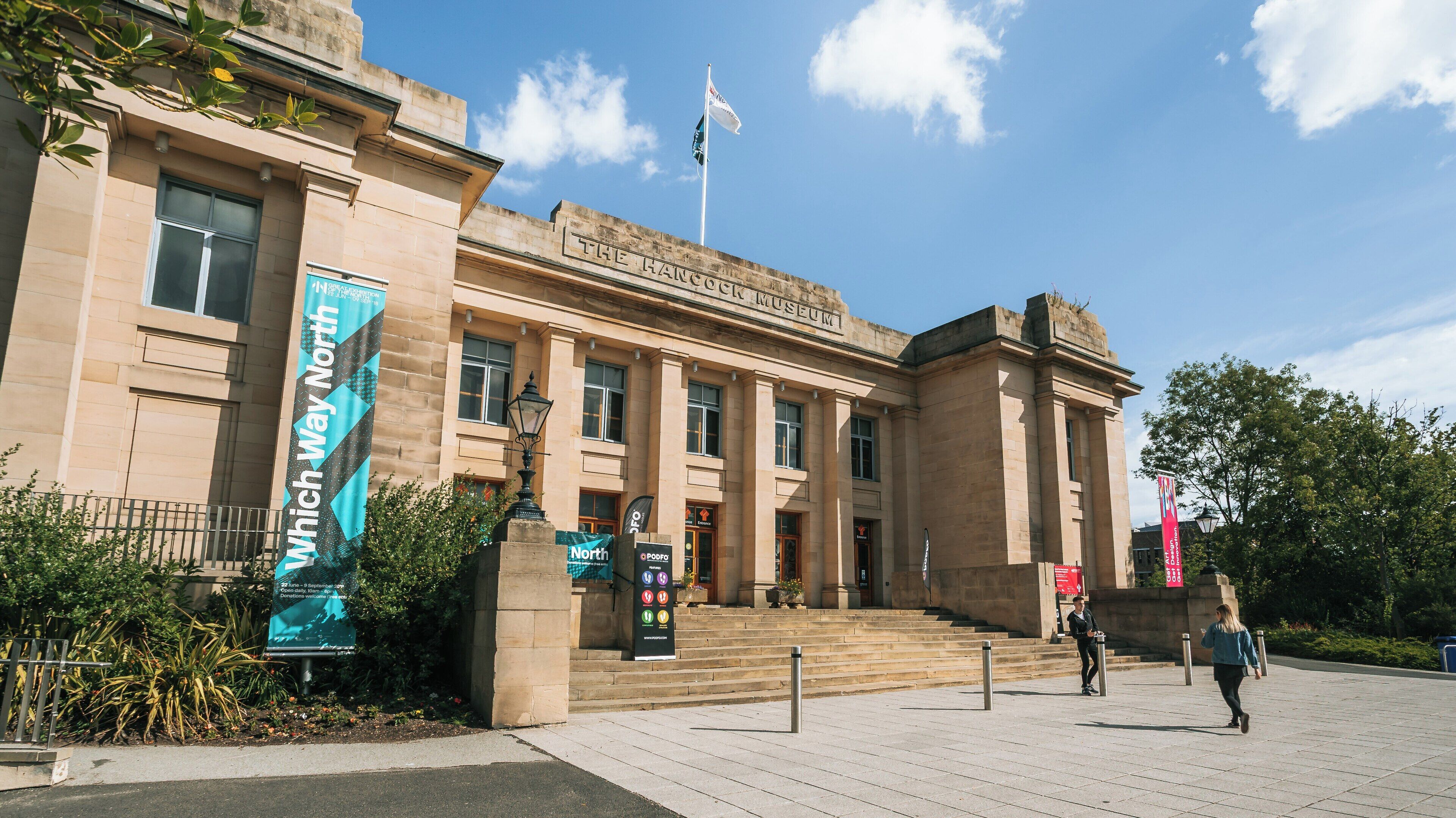 Great North Museum-Hancock showcases history and culture in Newcastle City Center, England on a sunny day