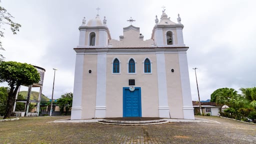 Matriz Church of Nossa Senhora da Conceição in Viana, Espírito Santo, Brazil on a cloudy day