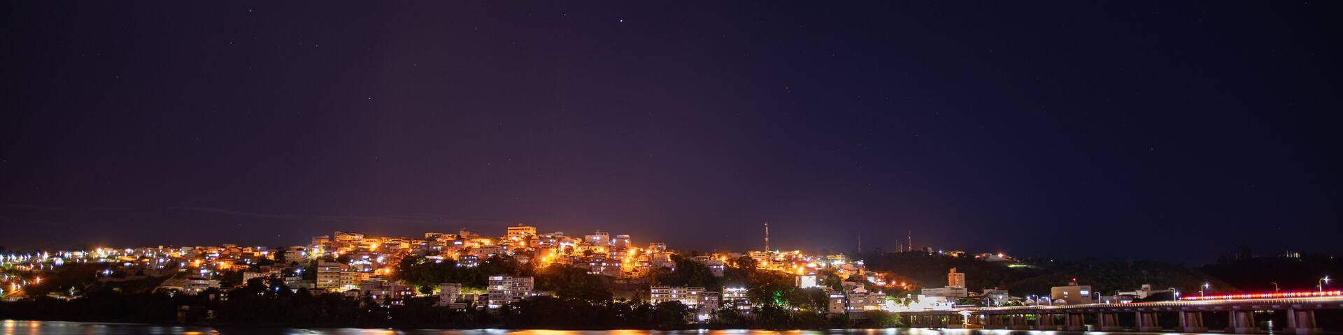 Night view of the city of Colatina, located in the state of Espirito Santo, Brazil.