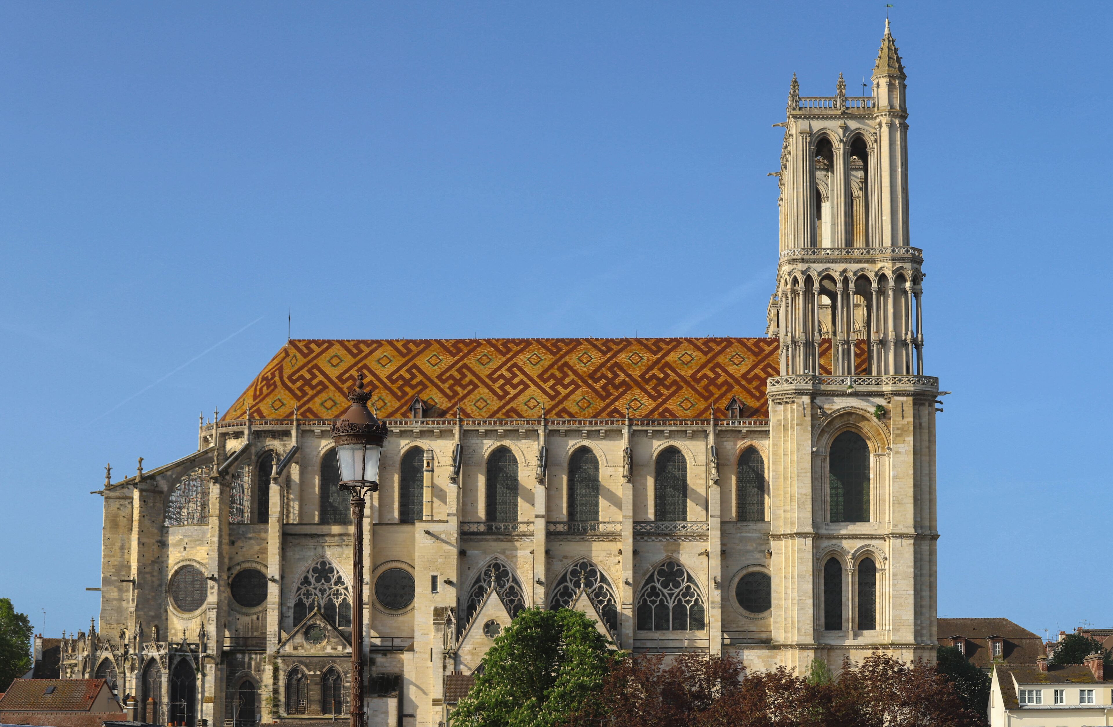 The medieval Collegiate Church of Our Lady of Mantes in the small town of Mantes-la-Jolie, about 50 km west of Paris, France.