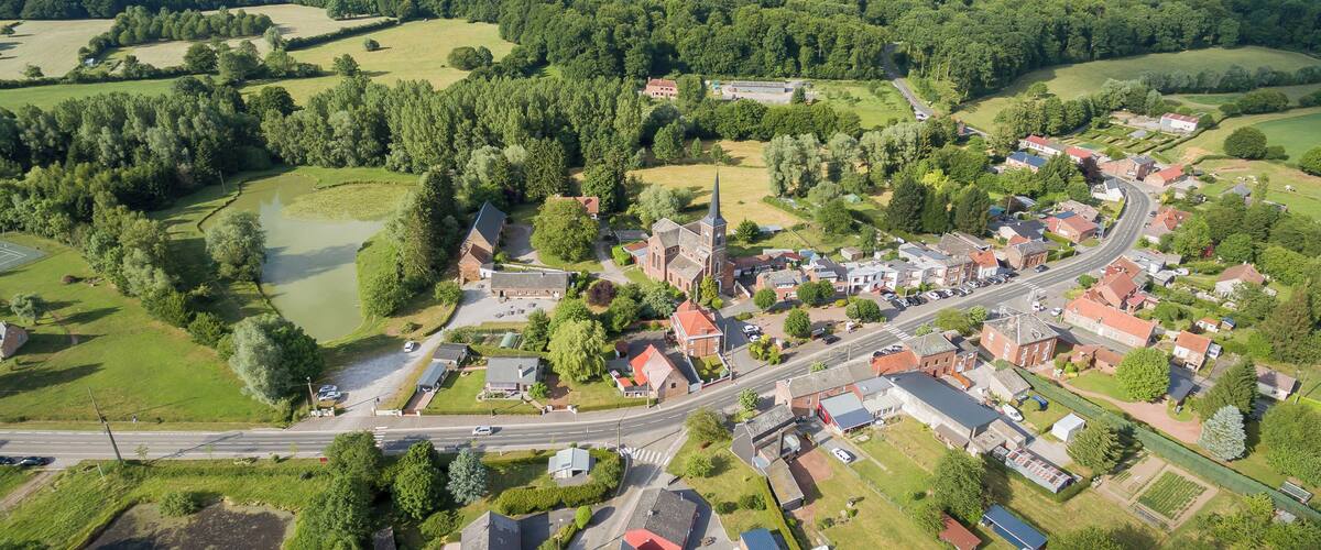 Locquignol (Department Nord, France) from air