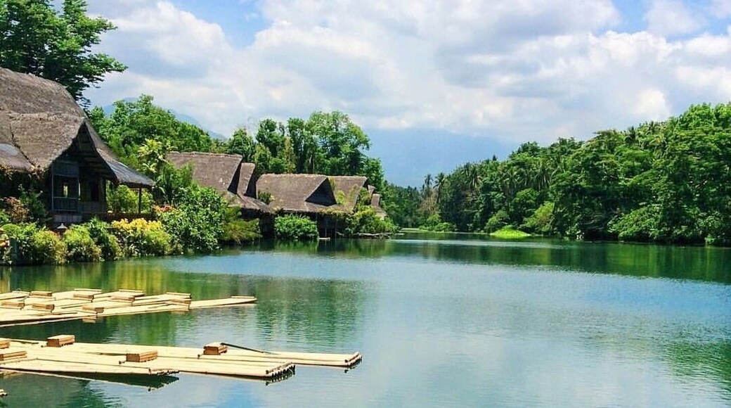 Modern day Nipa hut and bamboo raft in Villa Escudero. #culture