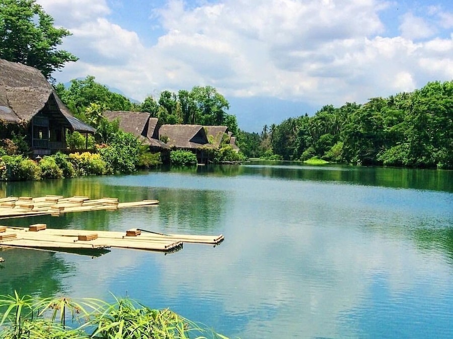 Modern day Nipa hut and bamboo raft in Villa Escudero. #culture