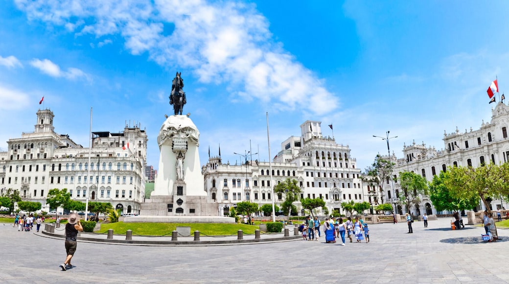 Panorama of the Plaza San Martin - Lima in Peru