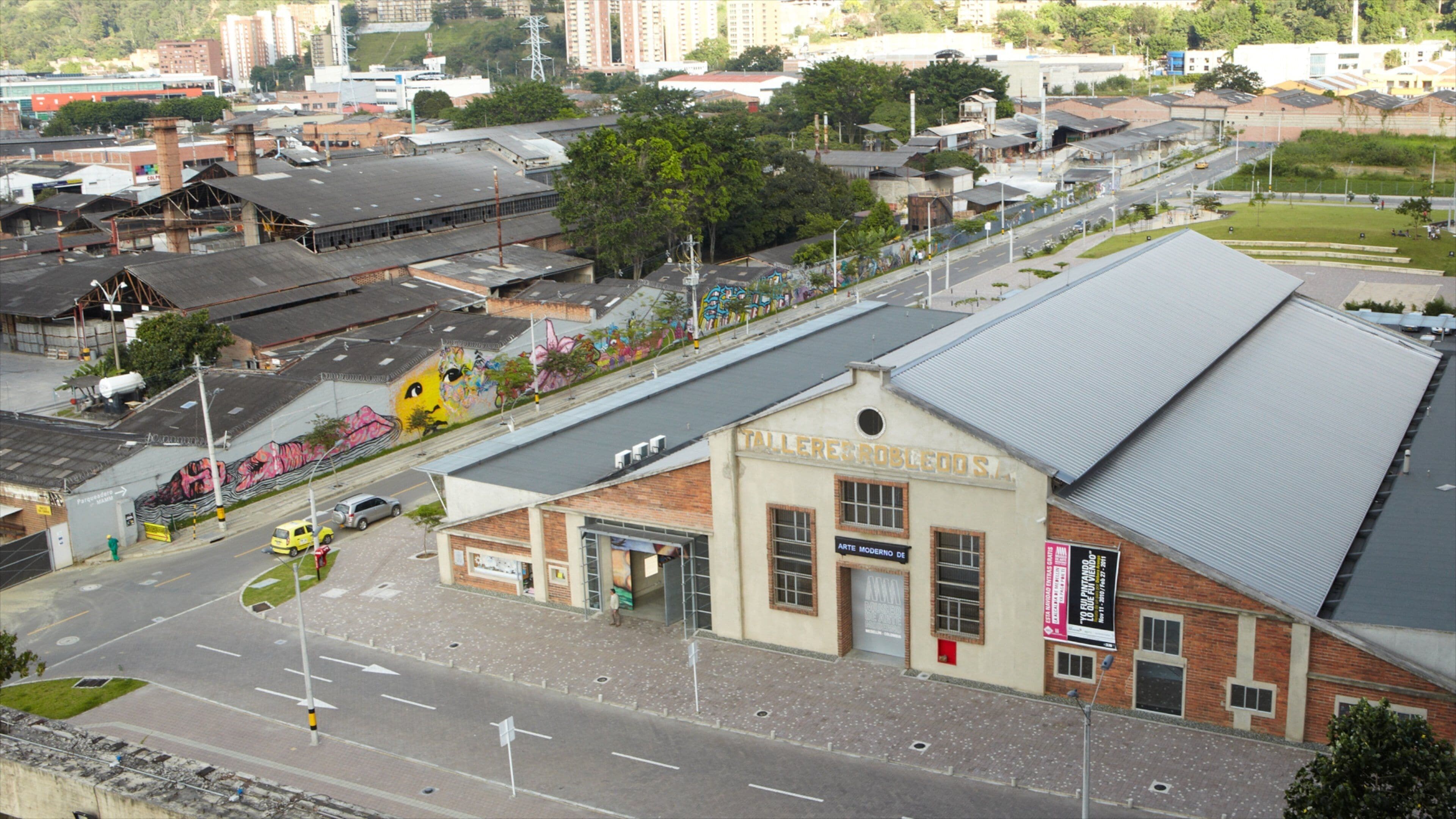 Medellin\'s Museum of Modern Art featuring a city