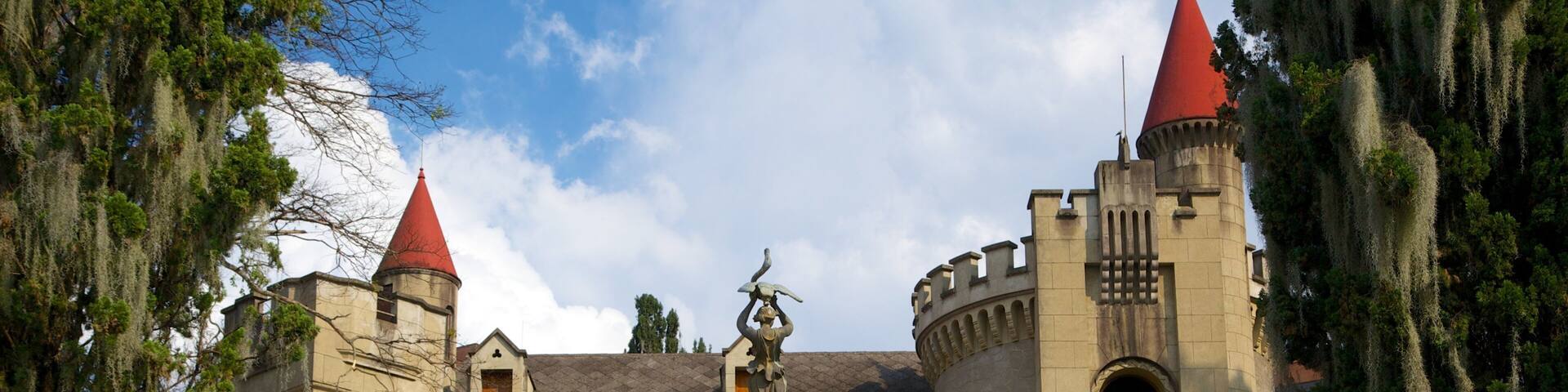 El Castillo Museum showing a fountain, heritage architecture and a castle
