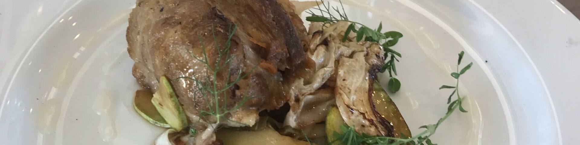 The most incredible meal I’ve had in years! Three courses, menu options, and individual wine pairings for each option. Service, food, and their own olive oil (grown and processed on premises) all matched the caliber of the wine served at this vineyard.