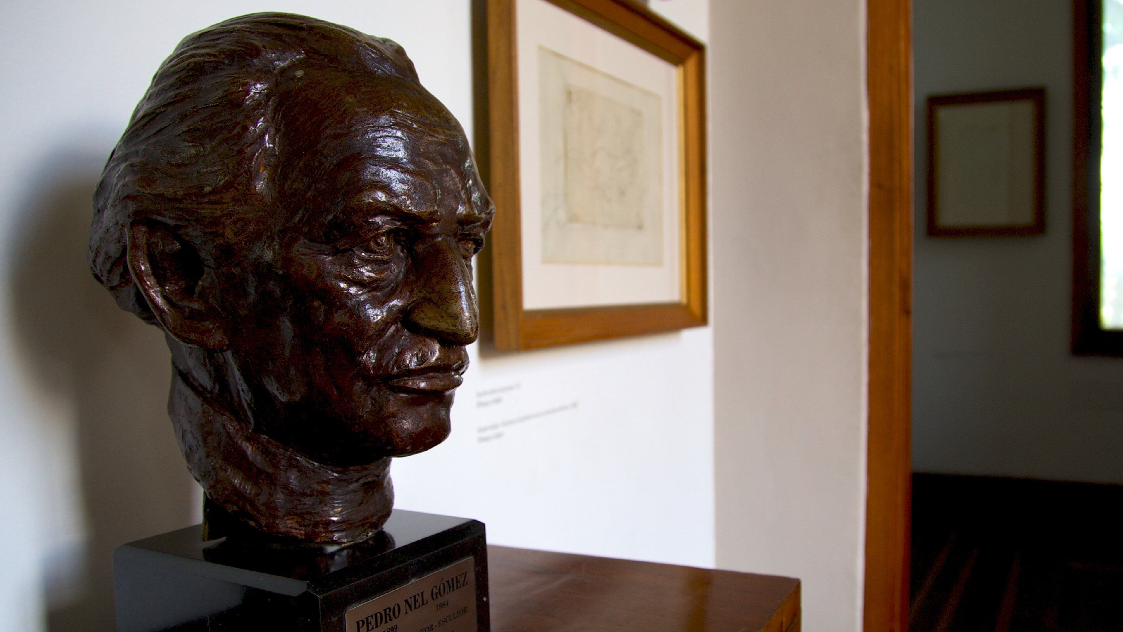 Casa Museo Pedro Nel Gomez presenterar en staty eller skulptur och interiörer