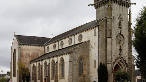 Vue de l'église d'Hanvec dans le Finistère.Église d'Hanvec dans le Finistère, France