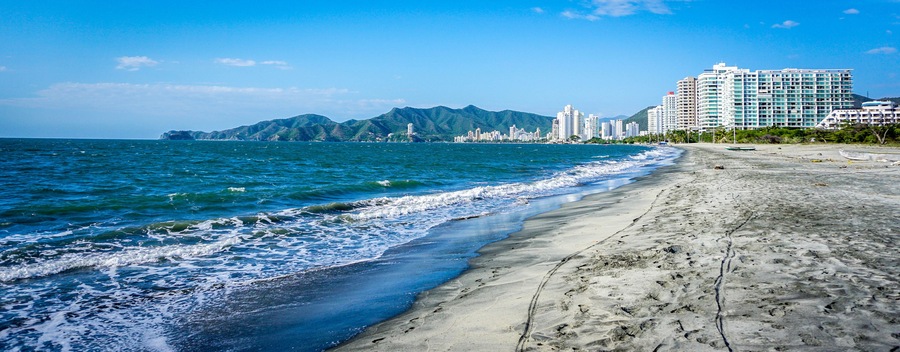 Beautiful Salguero beach in Santa Marta, Colombia