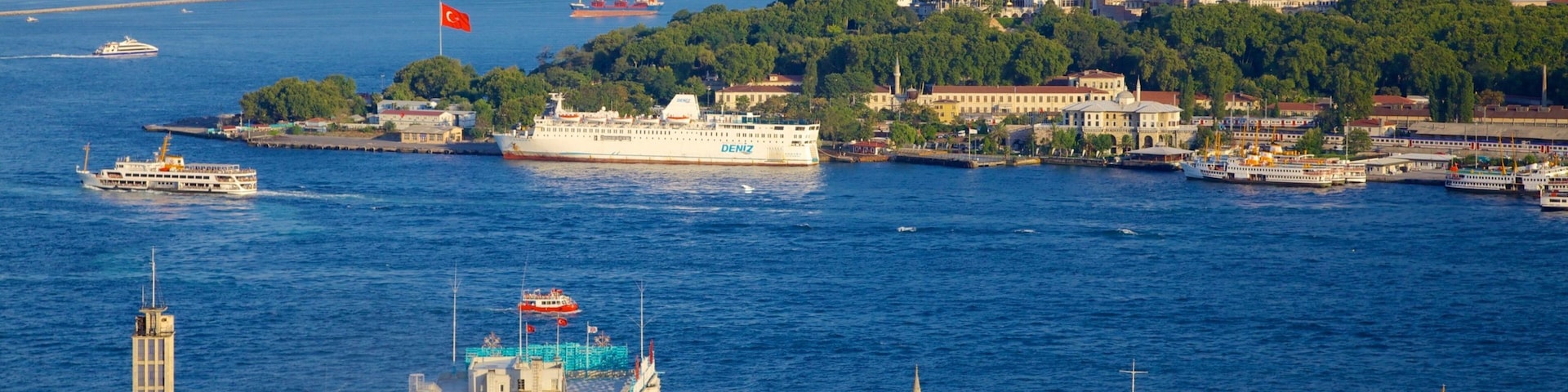 托普卡匹皇宮 呈现出 城市, 河流或小溪 和 海灣或海港