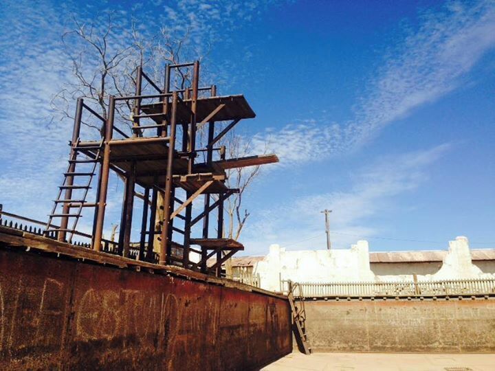 The main plaza of the deserted mining town Humberstone. About 30 minute bus ride from Iquique. Buses leave from Mercado centenario and cost 2000 pesos. They leave you right next to the town and you can spend hours and hours exploring the buildings and artifacts found in the town. Buses leave every 20 min.