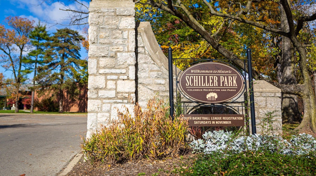 Schiller Park which includes signage