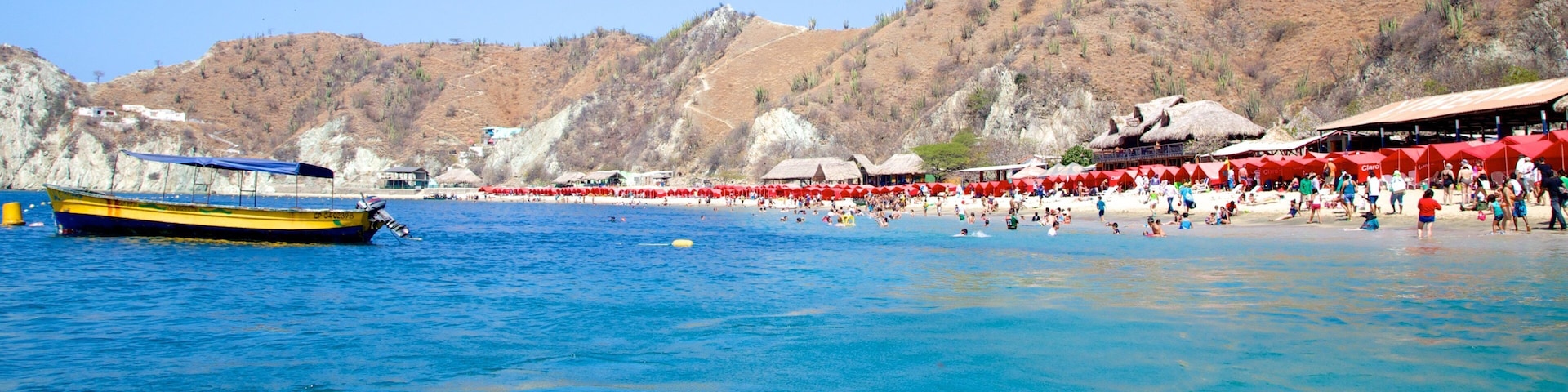 Playa Blanca das einen Sandstrand, Landschaften und Bucht oder Hafen