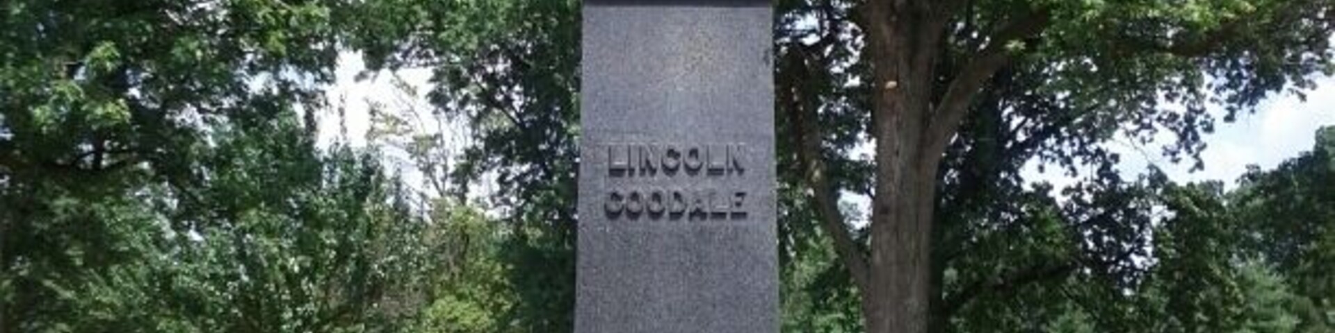 The bronze bust of Lincoln Goodale, the man who donated the land for the park.