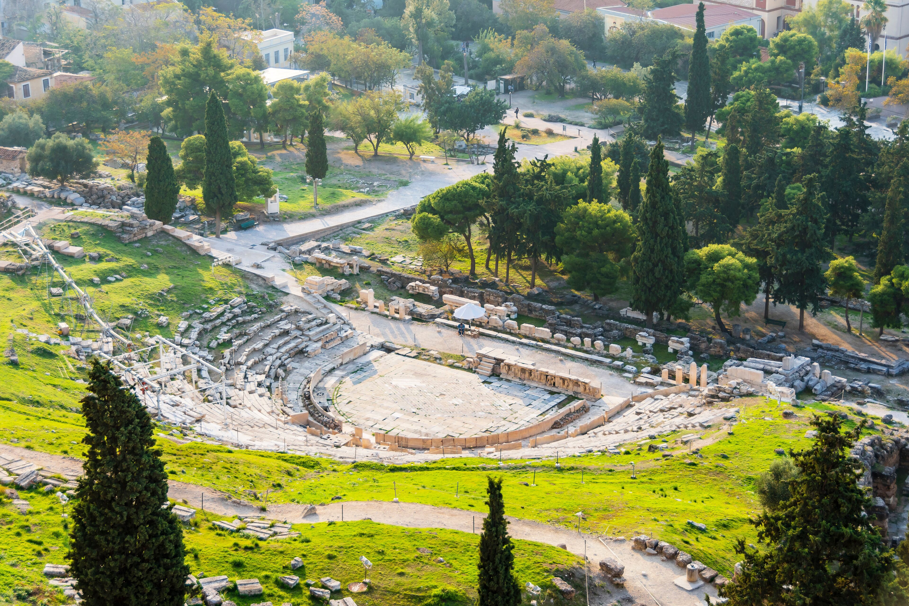 The Theatre of Dionysus view from Acropolis Hill of Athens