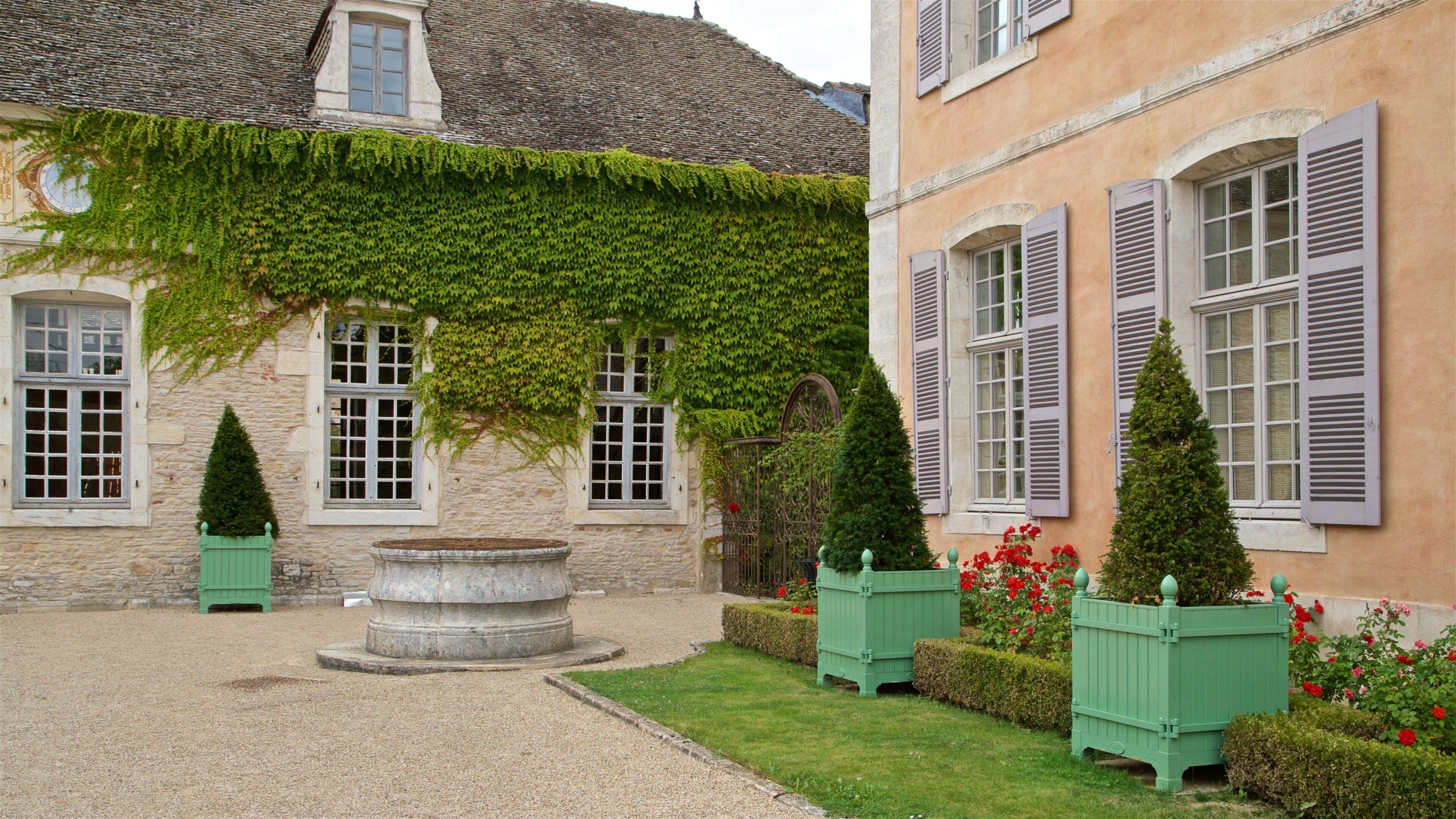 Château de Pommard toont bloemen