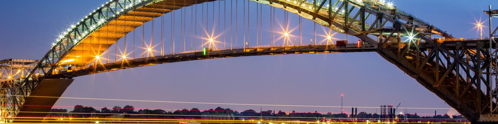 Bayonne Bridge, New Jersey at dusk