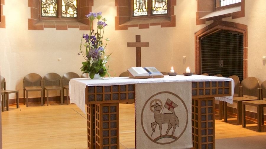 Old St. Nicholas Church featuring interior views, religious aspects and a church or cathedral