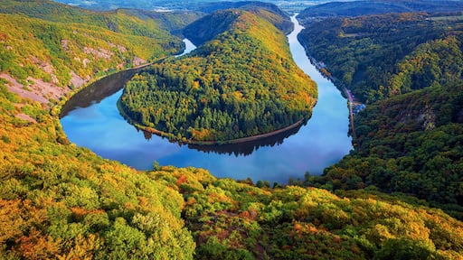 River Saar loop in Mettlach, Saarland, Germany