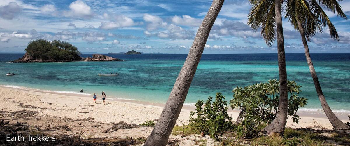 Monuriki Island, also known as Modriki Island, is the filming site for the movie "Castaway." Day trips run here from the Mamanucas, giving visitors a few hours to explore the island, swim in the ocean, and enjoy the views. This is paradise! #paradise #beach #blue #familyfun
To read more about how to visit Monuriki (Modriki) Island in Fiji: http://www.earthtrekkers.com/modriki-island/