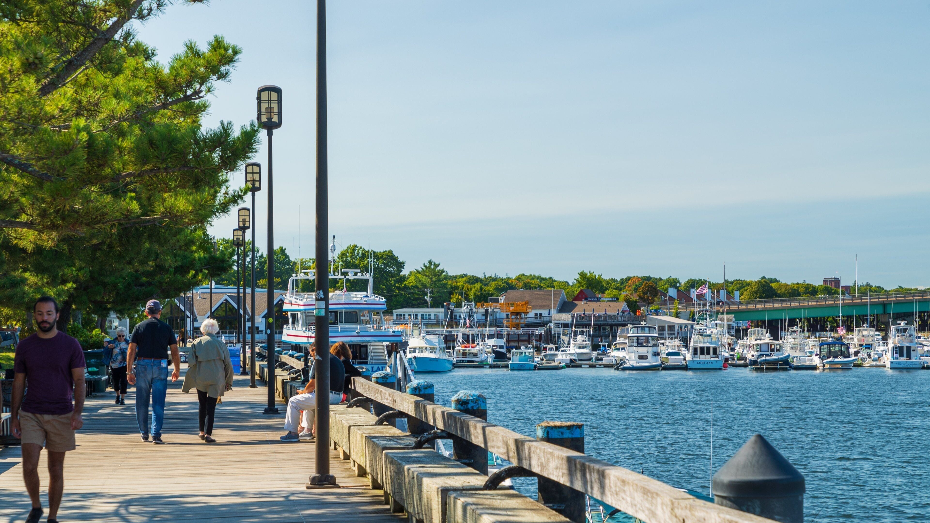 Waterfront Promenade Park showing a bay or harbor