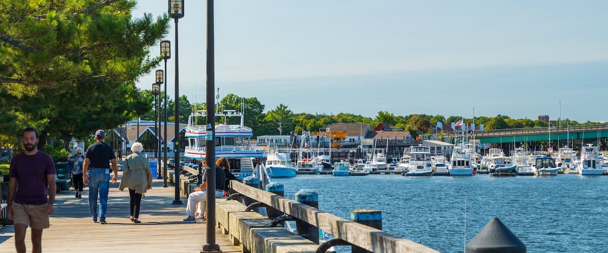 Waterfront Promenade Park showing a bay or harbor